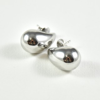 BOUCLES ANNEAUX ENTRELACES ACIER INOXYDABLE SILVER PETIT PRIX