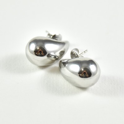 BOUCLES ANNEAUX ENTRELACES ACIER INOXYDABLE SILVER PETIT PRIX