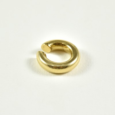 BAGUE D'OREILLE LARGE CISELE ACIER INOXYDABLE GOLD PETIT PRIX
