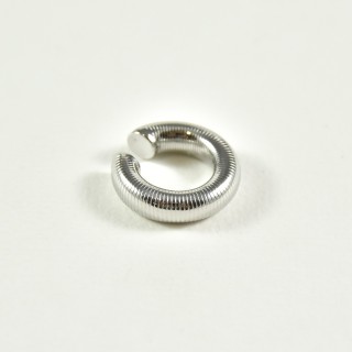 BAGUE D'OREILLE LARGE CISELE ACIER INOXYDABLE SILVER PETIT PRIX