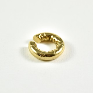 BAGUE D'OREILLE LARGE PLISSE ACIER INOXYDABLE GOLD PETIT PRIX