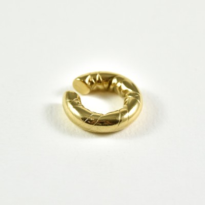 BAGUE D'OREILLE LARGE PLISSE ACIER INOXYDABLE GOLD PETIT PRIX