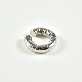 BAGUE D'OREILLE LARGE PLISSE ACIER INOXYDABLE SILVE PETIT PRIX