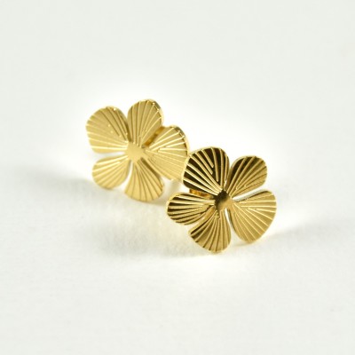 BOUCLES FLEURS ACIER INOXYDABLE GOLD PETIT PRIX