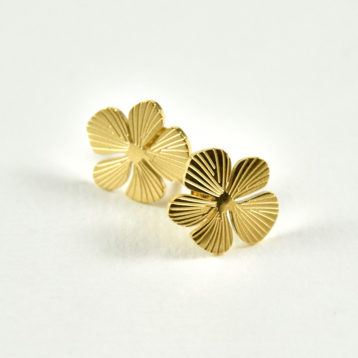 BOUCLES FLEURS ACIER INOXYDABLE GOLD PETIT PRIX