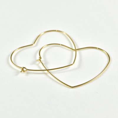 BOUCLES CREOLES COEURS ACIER INOXYDABLE GOLD PETIT PRIX