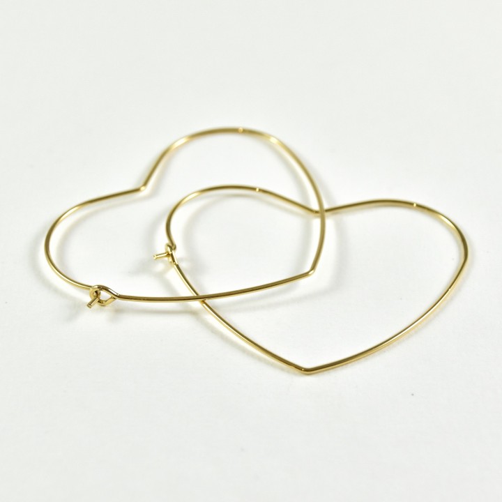 BOUCLES CREOLES COEURS ACIER INOXYDABLE GOLD PETIT PRIX