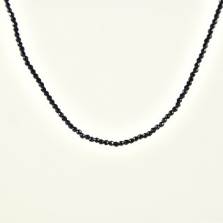 COLLIER PERLES FACETTES BLEUES ACIER INOX GOLD PETIT PRIX