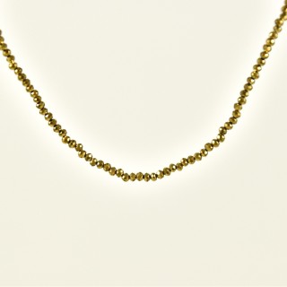 COLLIER PERLES FACETTES GOLD ACIER INOX GOLD PETIT PRIX