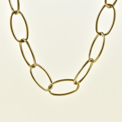 COLLIER GROSSE MAILLE FORCAT ACIER INOX GOLD PETIT PRIX