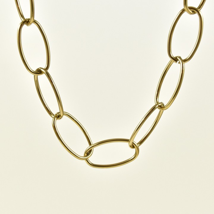 COLLIER GROSSE MAILLE FORCAT ACIER INOX GOLD PETIT PRIX