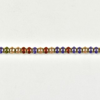 BRACELET PERLES GRIS METALLISE MEDAILLON ACIER INOX GOLD PETIT PRIX