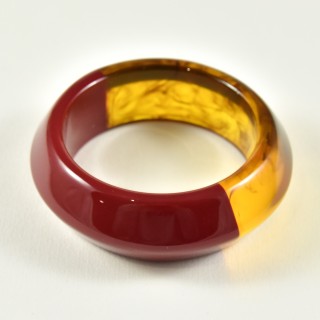JONC RESINE BICOLORE ROUGE ET MARRON FLAMME PETIT PRIX