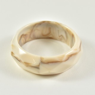 JONC FACETTES RESINE BEIGE VEINES MARRONS PETIT PRIX