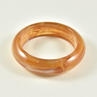 JONC LISSE RESINE MARRON VEINES BEIGES PETIT PRIX
