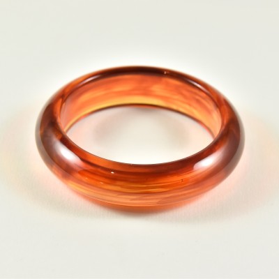 JONC LISSE RESINE ORANGE VEINES MARRONS PETIT PRIX