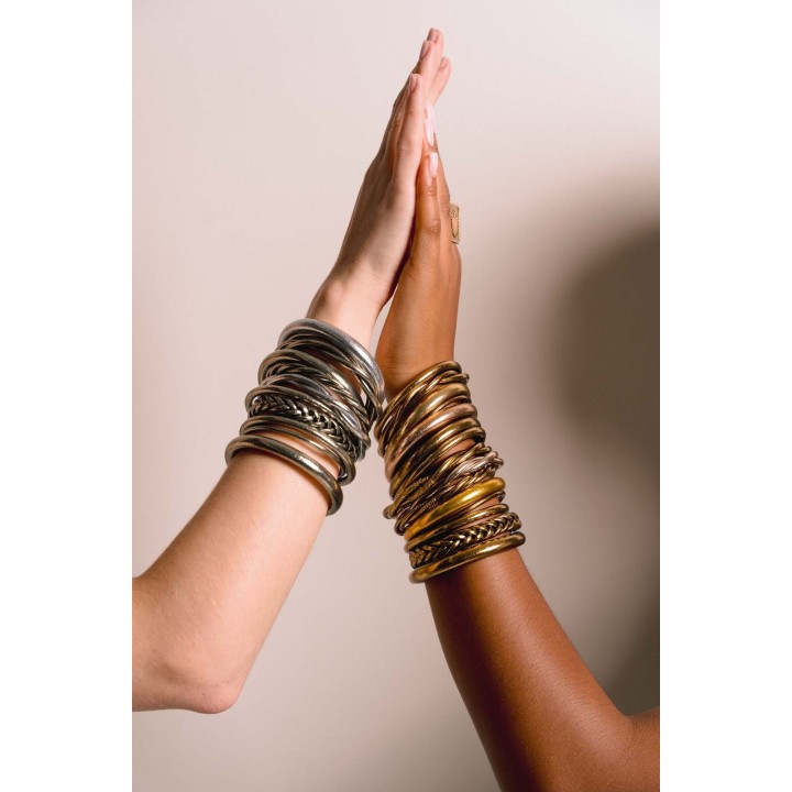 JONC BOUDDHISTE TIBETAIN KUMLAI MAXI MANTRA ANTIQUE SILVER PAS CHER