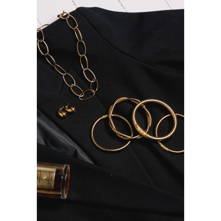 BOUCLES ANNEAUX ENTRELACES ACIER INOXYDABLE SILVER PETIT PRIX