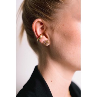 BOUCLES ANNEAUX ENTRELACES ACIER INOXYDABLE SILVER PETIT PRIX