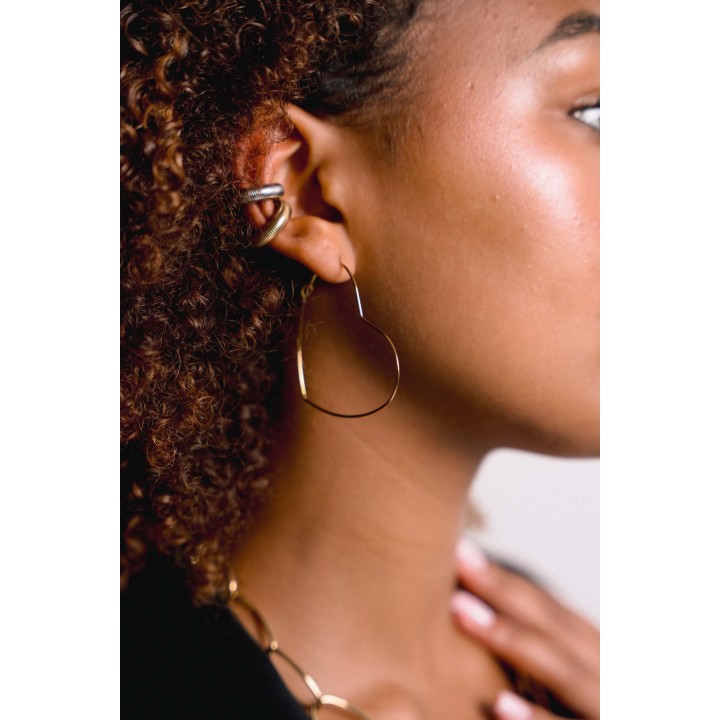 BOUCLES CREOLES COEURS ACIER INOXYDABLE GOLD PETIT PRIX