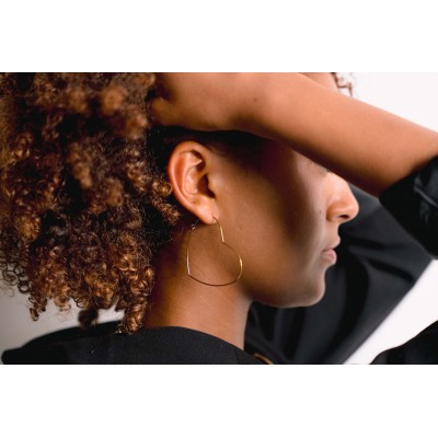 BOUCLES CREOLES COEURS ACIER INOXYDABLE GOLD PETIT PRIX