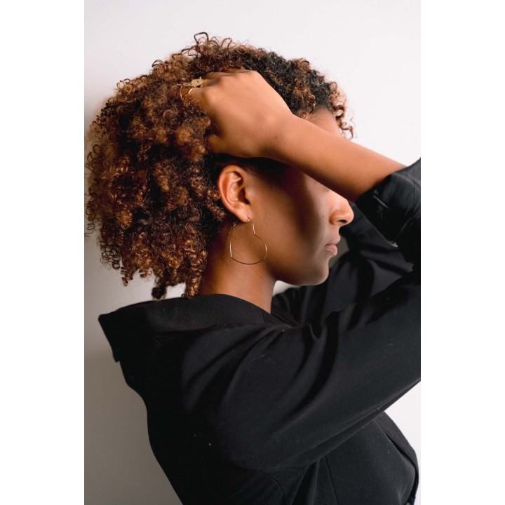 BOUCLES CREOLES COEURS ACIER INOXYDABLE GOLD PETIT PRIX