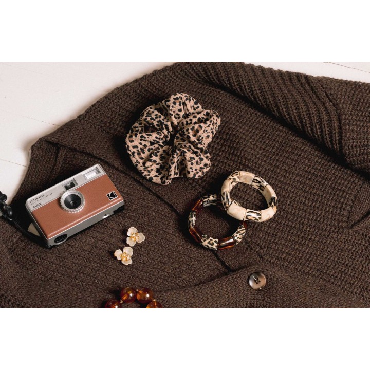 BOUCLES FLEURS BEIGES ACIER INOXYDABLE GOLD PETIT PRIX