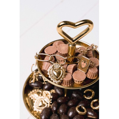 BAGUE RECTANGLE COEUR SACRE ROSE ACIER INOXYDABLE GOLD PETIT PRIX