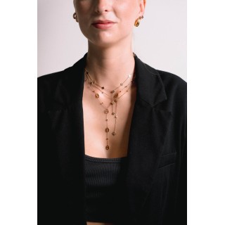 COLLIER CRAVATE ETOILES STRASS ACIER INOX GOLD PETIT PRIX