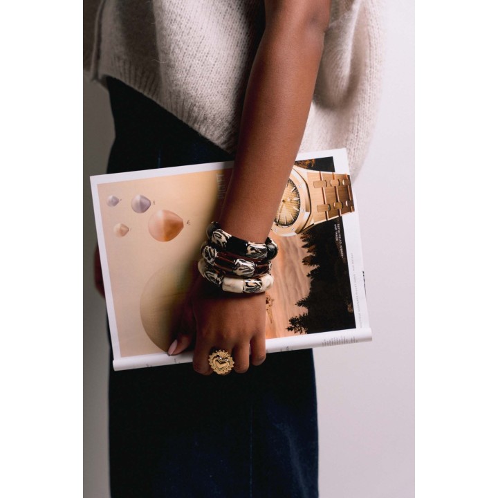 JONC RESINE BEIGE ET NOIR ZEBRE PETIT PRIX