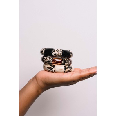 JONC RESINE BEIGE ET NOIR ZEBRE PETIT PRIX