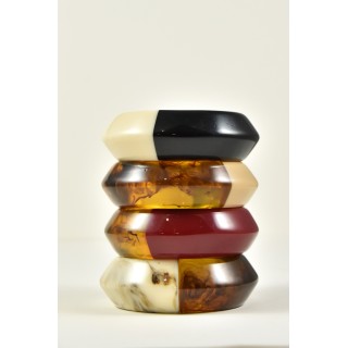 JONC RESINE BICOLORE BEIGE ET MARRON FLAMME PETIT PRIX