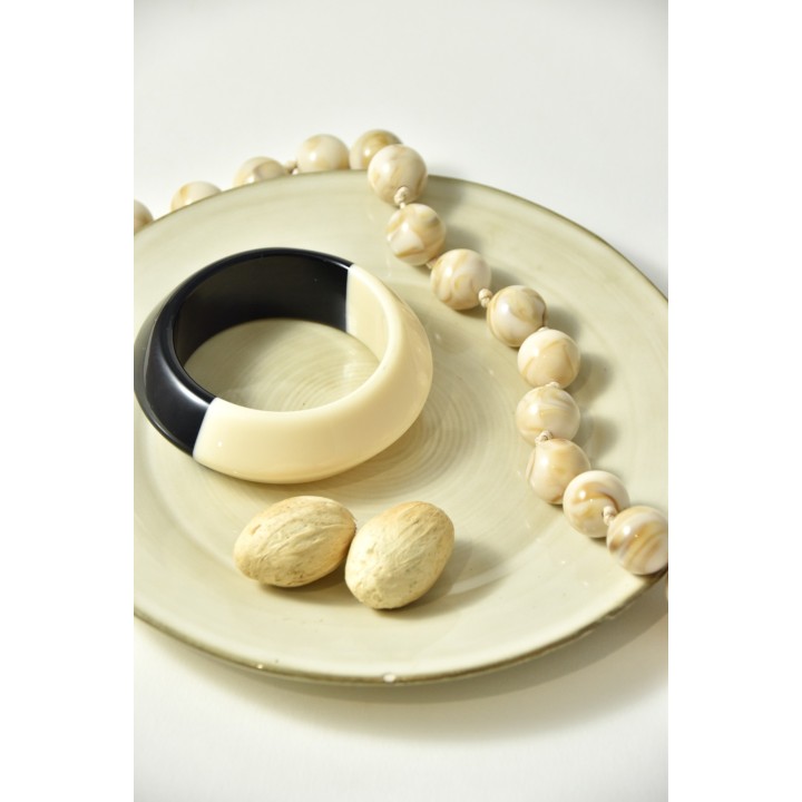 JONC RESINE BICOLORE BEIGE ET NOIR PETIT PRIX
