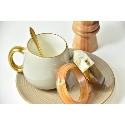 JONC RESINE BICOLORE BEIGE ET MARRON FLAMME PETIT PRIX