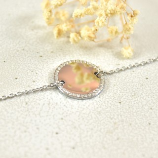 BRACELET ROND STRASS PERSONNALISABLE ACIER INOX SILVER