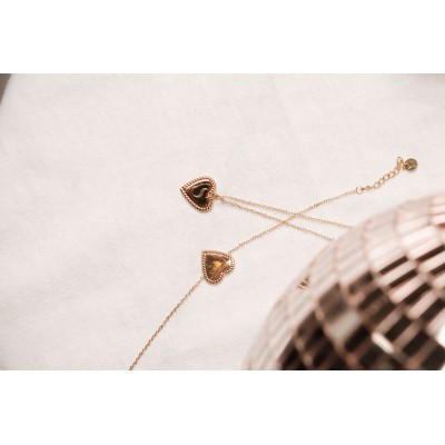 COLLIER COEUR MAILLE CLASSIQUE PERSONNALISABLE ACIER INOX GOLD