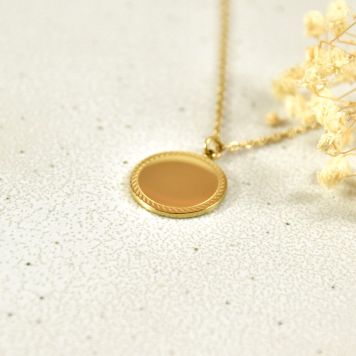 COLLIER ROND MAILLE CLASSIQUE PERSONNALISABLE ACIER INOX GOLD