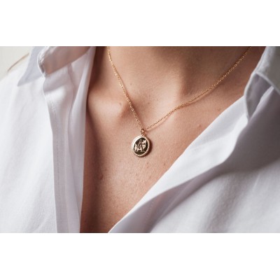 COLLIER ROND MAILLE CLASSIQUE PERSONNALISABLE ACIER INOX GOLD