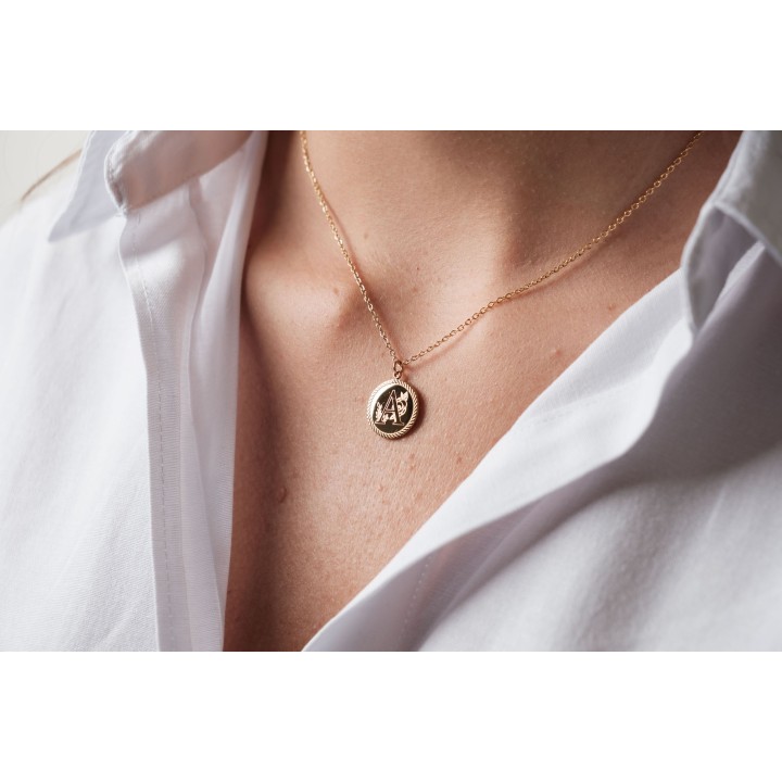 COLLIER ROND MAILLE CLASSIQUE PERSONNALISABLE ACIER INOX GOLD