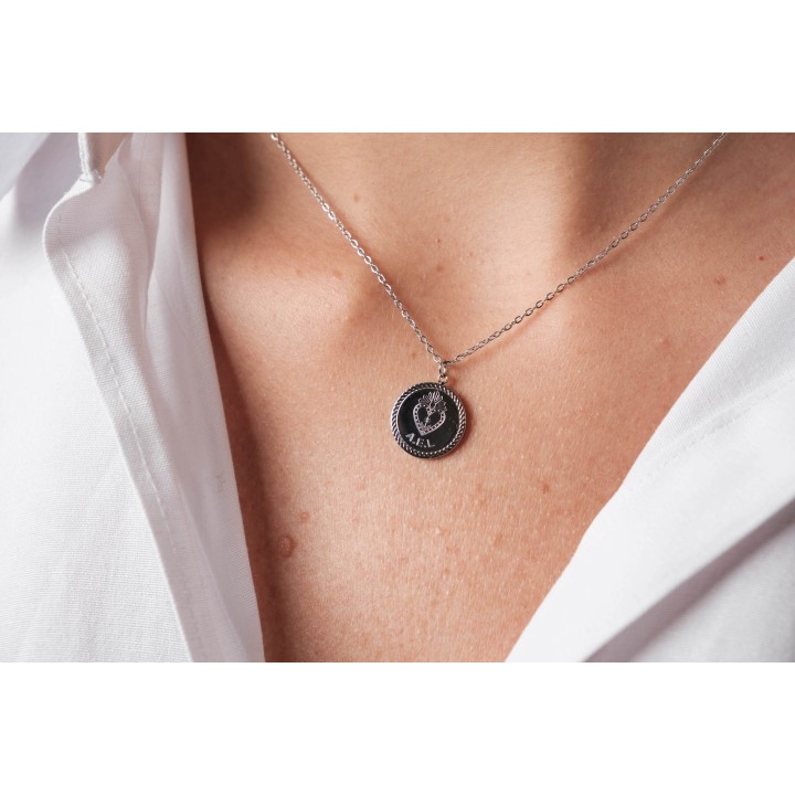 COLLIER ROND MAILLE CLASSIQUE PERSONNALISABLE ACIER INOX SILVER