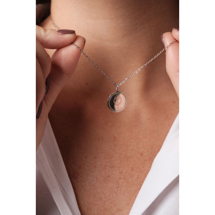 COLLIER ROND MAILLE CLASSIQUE PERSONNALISABLE ACIER INOX SILVER