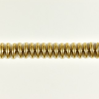 BRACELET PERLES OVALES ALLONGEES ACIER INOXYDABLE GOLD PETIT PRIX