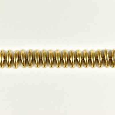 BRACELET PERLES OVALES ALLONGEES ACIER INOXYDABLE GOLD PETIT PRIX