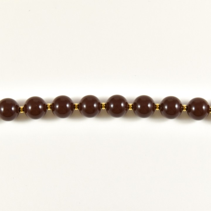 BRACELET PERLES MARRON PERLES ACIER INOXYDABLE GOLD PETIT PRIX