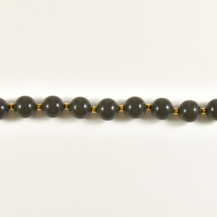 BRACELET PERLES GRISES PERLES ACIER INOXYDABLE GOLD PETIT PRIX