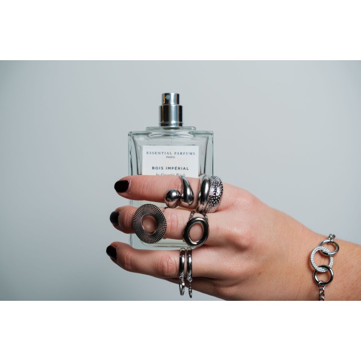 BRACELET TROIS ANNEAUX STRASS ACIER INOXYDABLE SILVER PETIT PRIX