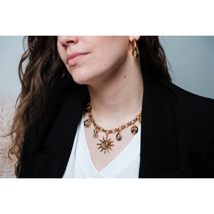 COLLIER MAILLE SERPENT ACIER INOXYDABLE GOLD PETIT PRIX