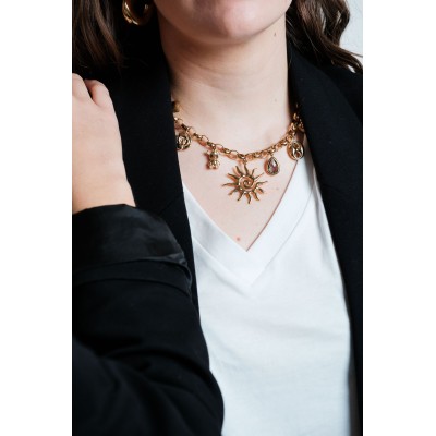 COLLIER MAILLE SERPENT ACIER INOXYDABLE GOLD PETIT PRIX