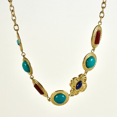 COLLIER MAILLE SERPENT ACIER INOXYDABLE GOLD PETIT PRIX