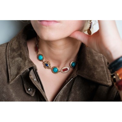 COLLIER MAILLE SERPENT ACIER INOXYDABLE GOLD PETIT PRIX